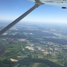 plane wing aerial view