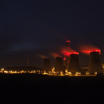 Power plant at night