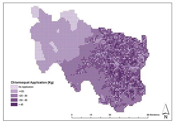 CatchIS: Usage predictions for the compound Chlormequat on Wheat. Copyright © ADAS UK LTD