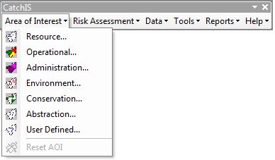 CatchIS Area of Interest Menu