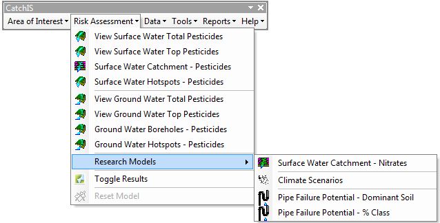 CatchIS Pesticide Risk Menu