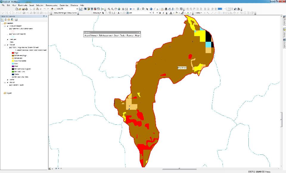 CatchIS surface water hotpsots on winter wheat