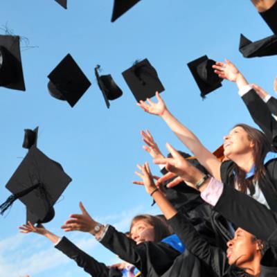 Hats in the air - Graduation