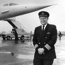 John Hutchinson in BA uniform by Concorde