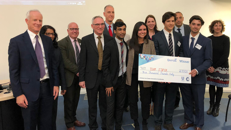 Winning group with the judging panel