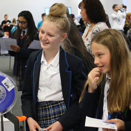 Students at Aim High International Women in Engineering 2019 event