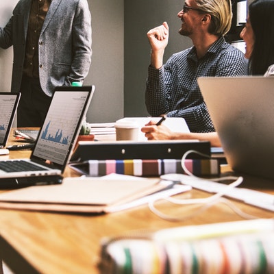 Office workers in a meeting