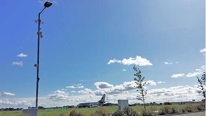 lamp-post on the airfield