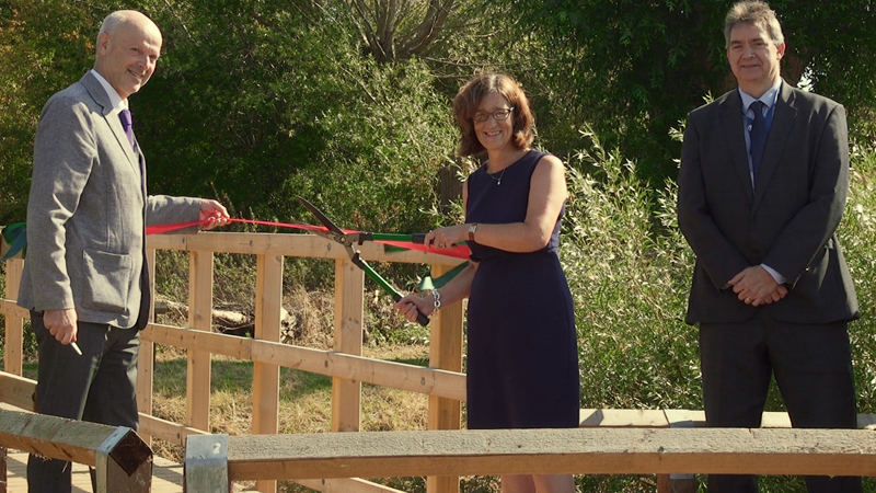 Gareth Ellis, Councillor Sue Clark and John Street ribbon cutting