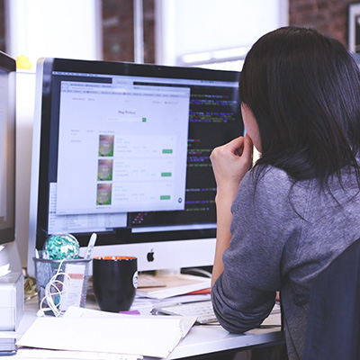 Working at a computer