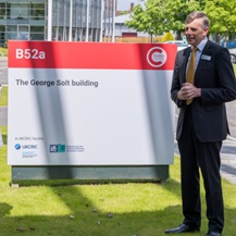 Professor Sir Peter Gregson by George Solt building sign