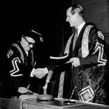 HRH, the Duke of Edinburgh receiving his Honorary Degree in 1969