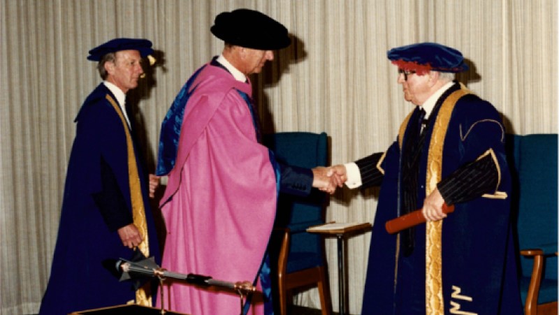 HRH, the Duke of Edinburgh receiving his second Honorary Degree in 1990