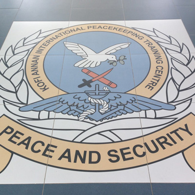 Peace and security floor mural 