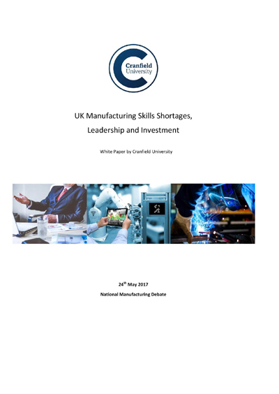 National Manufacturing Debate 2017 cover