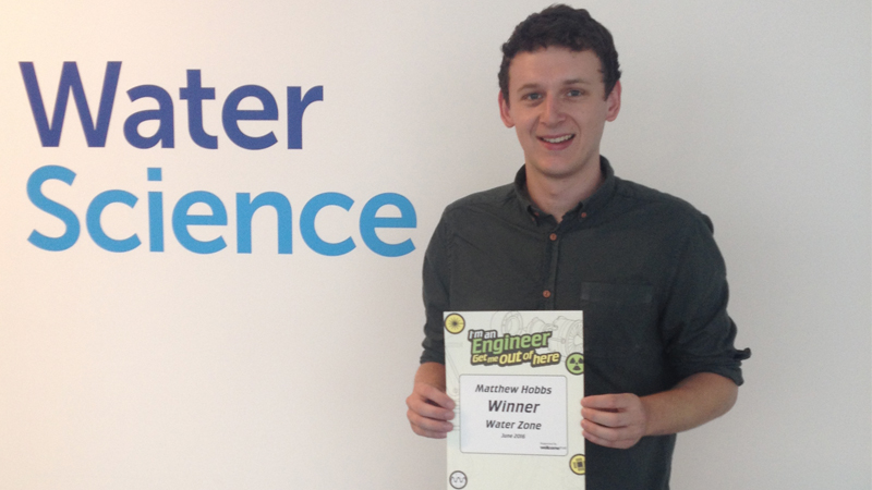 STREAM student, Matthew Hobbs, with his 'Water Zone' certificate