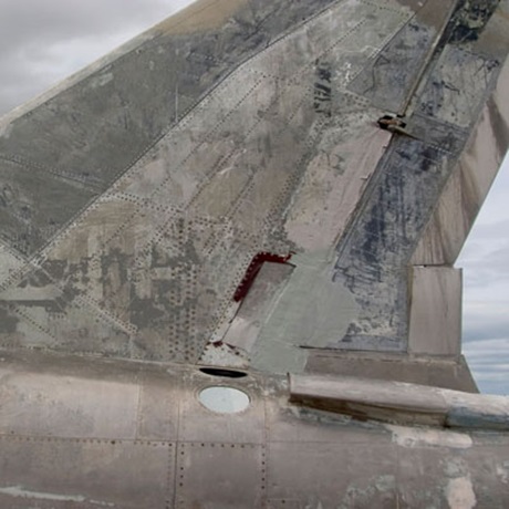 Fatigued aircraft tail fin