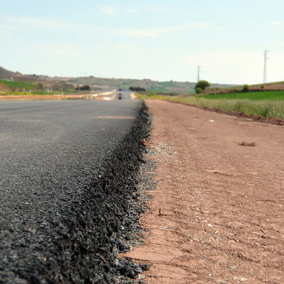 Edge of road and field