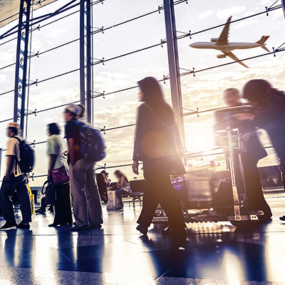 Travellers at airport