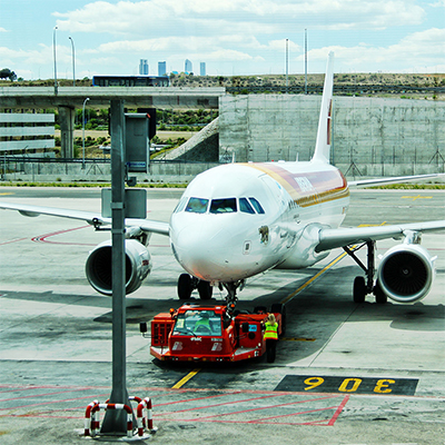 Aircraft on apron