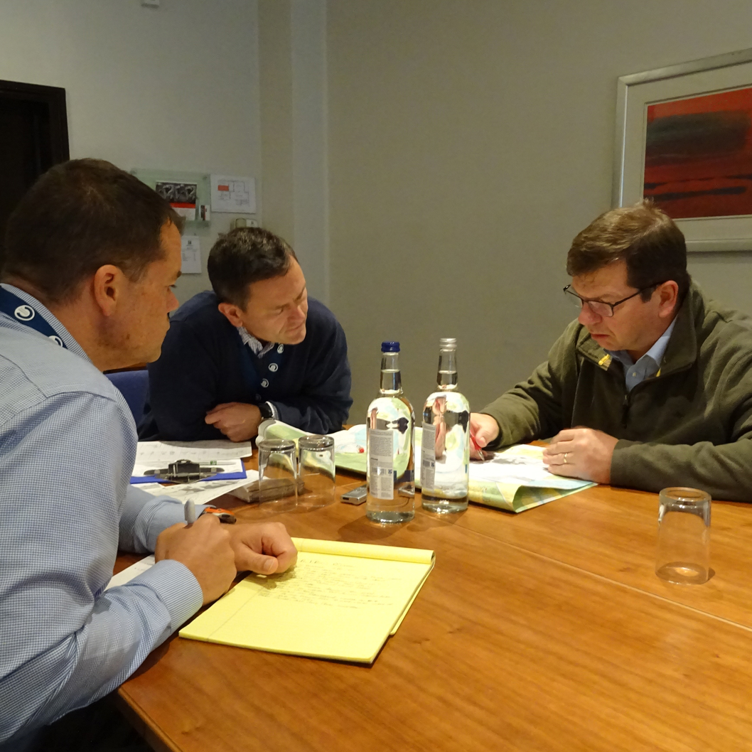 People conducting an accident interview