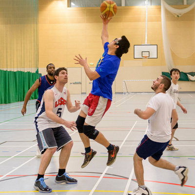 Basketball in the sports hall